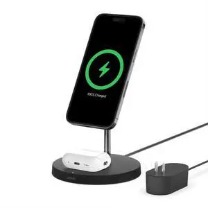MagSafe 2-in-1 Wireless Charging Stand for Apple iPhone 13, 14, 15, 16, & AirPods - Fast Charging Station for Multiple Devices - Black
