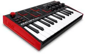 MPK Mini MK3 - 25 Key USB MIDI Keyboard Controller With 8 Backlit Drum Pads, 8 Knobs, Music Production Software and Native Instruments Sound Package (NKS Integration)