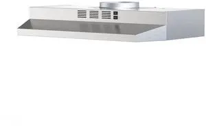 30 inch Range Hood Under Cabinet, Ducted/Ductless Convertible Stainless Steel Kitchen Range Hood with Rocker Button Control, 2 Speed Exhaust Fan, 300 CFM Aluminum Filter Included