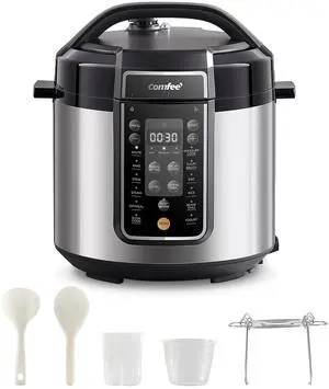 Pressure Cooker 6 Quart with 13 Cooking Functions, Olla de Presion Non-Stick Pot Yogurt Maker Rice Cooker Slow Cooker Sauté Steamer, Healthy Ceramic Inner Pot
