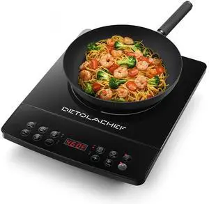 Portable Induction Cooktop, Hot Plate Electric Induction Cooker with Sensor Touch, 1800 Watts, 10 Temp from 140°F to 460°F, Countertop Burner with Timer Child Lock