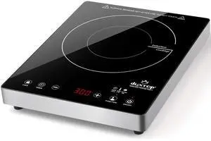 Portable Induction Cooktop, High End Full Glass Induction Burner with Sensor Touch, 1800W Countertop Burner with Stainless Steel Housing, E200A, Black