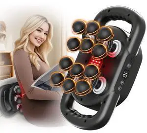12 Head Massage Gun Deep Tissue with 9 Levels & 9 Modes,Cordless Electric Percussion Massager Tool for Back/Neck/Shoulder/Hand/Leg/Feet/-Full Body Muscle Pain Relief,Ideal Gifts for Men/Women/Mum/Dad