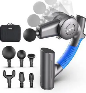 R4 Massage Gun with Adjustable Arm, Back Massager for Athletes, Portable Deep Tissue Percussion Muscle Tool with Carry Case, Gifts for Men and Women