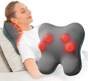 Back Massager with Heat FSA Eligible/HSA Eligible, EZBack Corded Neck Massager for Pain Relief Deep Tissue, Shiatsu Back and Neck Massage Pillow, Full Body Use, Ideal Gifts for Women Men