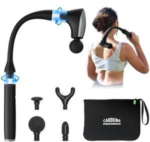 2-in-1 Detachable Muscle Massage Gun Deep Tissue with 20'' Extension Handle, Back and Neck Massager for Pain Relief, Handheld Massager for Shoulder Lower Back Leg Waist, FSA-HSA Eligible