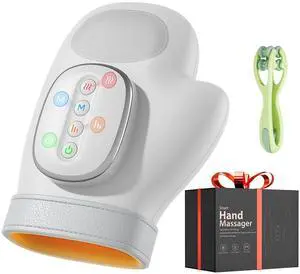 Hand Massager with Heat Compression Relief, 3 Massage 4 Temperatures 5 Compression Models Therapy, Helps Soothe Hand Fatigue, Carpal Tunnel and Arthritis Discomfort, Ideal Gift for Women, Men