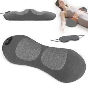 3 in 1 Lower Back Massager - Electric Lumbar with Heat, Vibration, Traction,Adjustable Height for Bed and Chair,Smooth Spine Lumbar Support Pillow for Lower Back Pain Relief,Deep Tissue Relaxation