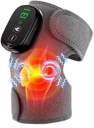 Foot Massager with Heat, Knee Shoulder Elbow 3 in 1 Feet Massager, Heated Knee Massager, Shoulder Massager with Heat Vibration, 210 mins Battery, Cordless Portable, Touchscreen Control (Grey)