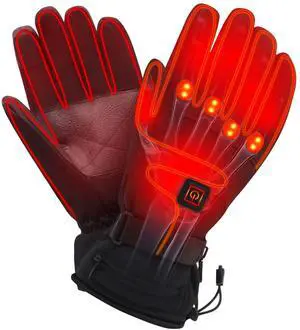 Spring Rechargeable Electric Heated Gloves,Touchscreen Waterproof Cold Weather Thermal Heated Gloves,Hand Warmer Gloves for Hunting Fishing Skiing Camping Cycling