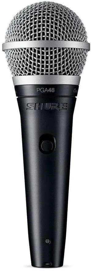 PGA48 Dynamic Microphone - Handheld Mic for Vocals with Cardioid Pick-up Pattern, Discrete On/Off Switch, 3-pin XLR Connector, 15' XLR-to-XLR Cable, Stand Adapter and Zipper Pouch (PGA48-XLR)