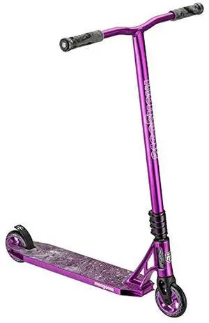 Rise 110 Team Freestyle Stunt Trick Scooter, Lightweight Alloy Deck & Heavy-Duty Frame Up to 220 lbs., Bike-Style Grip, High Impact 110mm Wheels, Purple