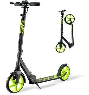 Scooterwith Hand Brake, Foldable Kick Scooter, Lightweight Scooter for Boys with 4 Adjustable Heights, ABEC9 Bearings, Supports Up to 260 lbs