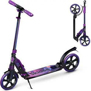 Kick Scooters  - Adjustable Height Up to 41", Foldable, 8" Shock-Absorbing Wheels, 220LBS Capacity - Ultra Smooth Kick Scooter for Adults, Teens Lightweight & Portable