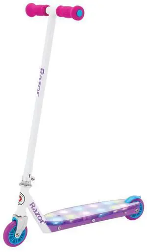 Party Pop Kick Scooter - 12 Multi-Color LED Lights, Urethane Wheels, Rear Fender Brake, For Riders up to 143