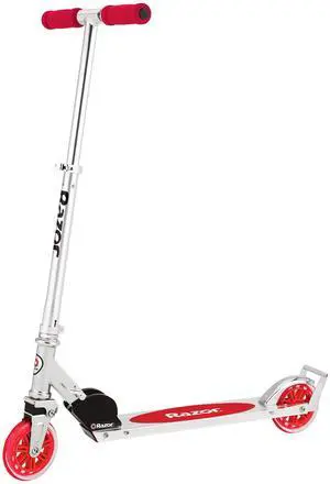 A3 Kick Scooter - Larger Wheels, Front Suspension, Wheelie Bar, Lightweight, Foldable, and Adjustable Handlebars