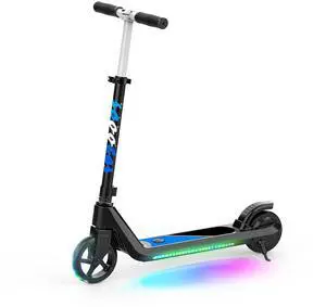 Electric Scooter, Kick-Start Boost Scooter with Adjustable Speed and Height, Flash Wheel & Deck Lights
