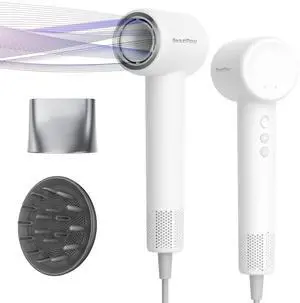 Hair Dryer,  110,000 RPM High-Speed Brushless Motor Ionic Blow Dryer, with Diffuser Hair Dryer & Smoothing Nozzle, Low Noise Lightweight for Home/Travel/Salon, No Heat Damage