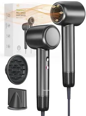High Speed Blow Dryer : 160000 RPM Professional Curly Hair Dryer 500 Millions Negative Ionic Lightweight Quiet Fast Drying Hair Blower for Men Women Gift Travel