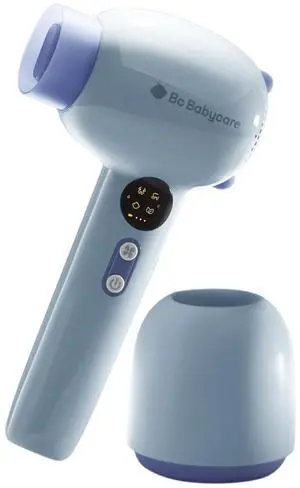 Gentle Cordless Hair Dryer for Baby and Kids, Quiet Portable Mini Blow Dryer for Infant,Portable Travel Hair Dryer,Low Heat/Speed with 4 Model for Hair Diaper and Full Body (Purple)