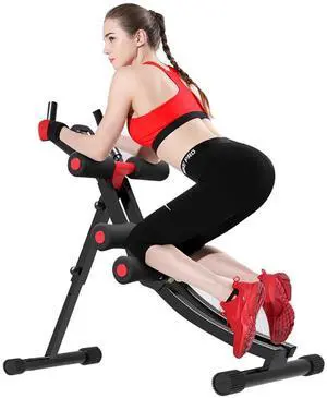 Core & Abdominal Trainers AB Workout Machine Home Gym Strength Training Ab Cruncher Foldable Fitness Equipment (red01)