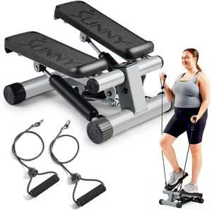 Mini Steppers for Exercise at Home, Stair Step Workout Machine with Resistance Bands, Full Body Cardio Equipment with Digital Monitor - No. 012 -S