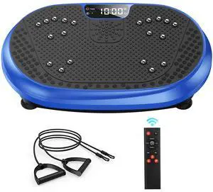 Vibration Plate Exercise Machine, Vibrating Fitness Platform for Lymphatic Drainage, Full Body Shaker Workout Equipment, Bluetooth Power Shaping Vibrate Plate, Board Sport for Home Exercise Gym, Blue
