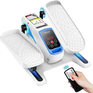 Under Desk Elliptical Machine,Ellipse Leg Exerciser Electric with Remoter,12 Manual Adjustable Speed & 3 Automatic Speed,Portable Seated Pedal Exerciser for Seniors,Adults,White