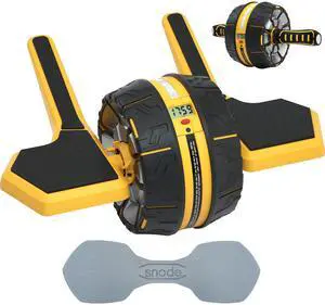 Ab Roller Wheel with Elbow Support, 3 Levels Resist, Dual Mode, Ab Wheel for Core Workout, Automatic Rebound Sytem,Spring Steel Sheet