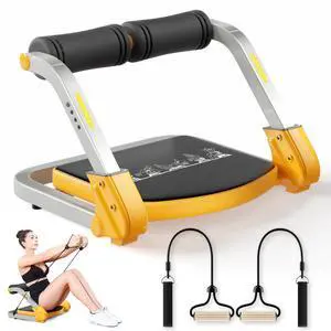 Ab Trainer/Crunch Machine, Ab Workout Equipment, 4 Adjustable Resistance, Sit Up Machine for Stomach Workout, 350 LBS Weight Capacity, Automatic Rebound,Fitness Equipment for Home