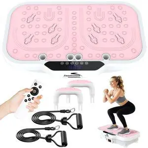 Vibration Plate Exercise Machine, 8000 Vibrations/min Adjustable Fitness Platform, 403 Lbs Capacity Whole Body Workout Extra Large Size Platform with Bluetooth for Weight Loss, Women & Men