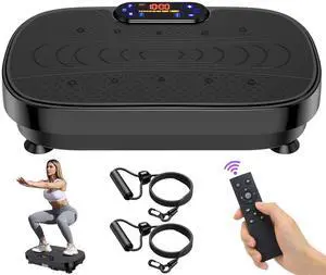 Vibration Plate Exercise Machine, Vibrating Plate Machine with Bluetooth for Lymphatic Drainage, Vibration Platform for Women Men Full Body Weight Loss (Black)