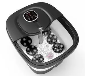 Foot Spa Bath Massager, 2025 Upgraded Foot Bath with Circulation Heat, Motorized Shiatsu Massage Balls, Pedicure Soaking Tub with Waves, Remote, Handle, Feet Stress Relief, Gifts