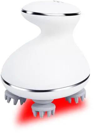 Electric Head Massager Waterproof,with 4 Detachable Massage Heads,Wireless Portable Red Light Care Handheld Massager,4 Massage Modes Stress Relax for Scalp,Suitable The Whole Body and Pets