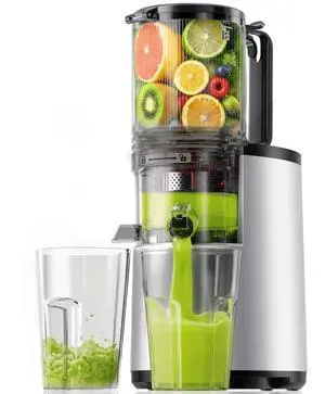 Cold Press Juicer,  5.5" Extra Large Feed Chute Slow Masticating Juicer, 250W Juicer Machines, 99.6% High Juice Yield, Easy to clean, Reverse Function, for Whole Vegetables & Fruits. Sliver Cold Press Juicer,  5.5" Extra Large Feed Chute Slow Masticating Juicer, 250W Juicer Machines, 99.6% High Juice Yield, Easy to clean, Reverse Function, for Whole Vegetables & Fruits. Sliver