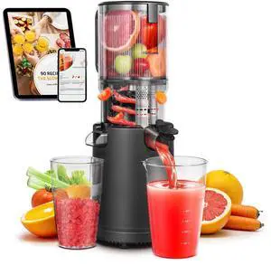 Slow Cold Press Juicer Machine: Electric Masticating Juicer Extractor Easy Clean - Whole Fruit Vegetable Juice Maker - Cold Pressed Slow Blender Juicer with Wide Large Chute Mouth Slow Cold Press Juicer Machine: Electric Masticating Juicer Extractor Easy Clean - Whole Fruit Vegetable Juice Maker - Cold Pressed Slow Blender Juicer with Wide Large Chute Mouth
