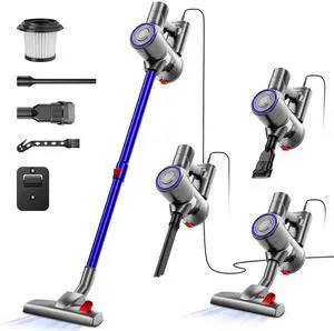 Corded Vacuum Cleaner for Home, 600W Powerful Stick Vacuum, 2 in 1 Vacuum Cleaners,1.2 L Dust Cup, Corded Handheld Vacuum Pet for Hair, Carpet, Hardfloor (Dark Blue)