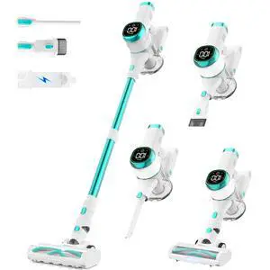 V500 Cordless Vacuum Cleaner for Home, 40000Pa/450W Stick Vacuum with LED Touch Screen, Charging Wall Dock, Anti-Tangle, Lightweight Handheld Vacuum for Pet Hair, Hard Floor, Carpet, Blue V500 Cordless Vacuum Cleaner for Home, 40000Pa/450W Stick Vacuum with LED Touch Screen, Charging Wall Dock, Anti-Tangle, Lightweight Handheld Vacuum for Pet Hair, Hard Floor, Carpet, Blue
