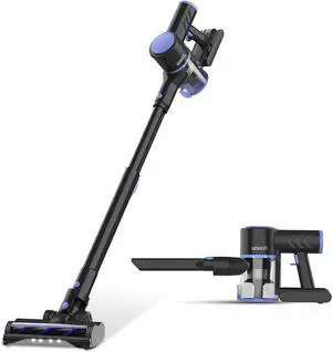 Cordless Vacuum Cleaner, 4-in-1 Vacuum Cleaners for Home, Handheld Vacuum Cleaner with 40 mins Runtime, Stick Vacuum for Apartment, Carpet, Black 1 Battery