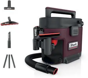 MessMaster Portable Wet Dry Vacuum, 1 Gallon Capacity, True Grip Accessory Suite, Corded, Perfect for Pets & Cars, Ultra-Powerful Suction for Tough Wet & Dry Messes, Burgundy, UV105