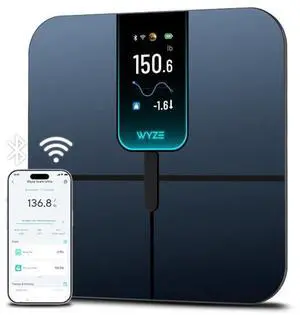 Ultra, Smart Scale with 4.3" Color Display, Digital Bathroom Scale for Body Weight BMI Muscle Mass Composition, Wi-Fi & Bluetooth Body Fat Scale with Heart Rate, 400 lbs (Black)