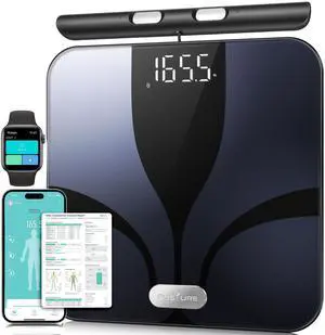 Scale for Body Weight and Fat Percentage, 8 Electrodes Larger Platform Digital Scale for BMI 28 Body Composition Measurement, Bathroom Smart Scales with LED Display FSA or HSA Eligible