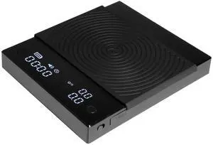 Coffee Scale Basic 2.0 Electronic Espresso Scale with Water Flow Rate and Timer Function, Free Switching of Ounce/kg Units, Digital Scale for Kitchen/Baking/Cooking, Black