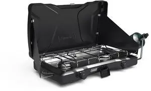 Triton 2-Burner Propane Stove, Portable Camping Cooktop with 2 Adjustable Burners & Wind Guards, 22,000 BTUs of Power for Camping, Tailgating, Grilling, BBQ, & More Triton 2-Burner Propane Stove, Portable Camping Cooktop with 2 Adjustable Burners & Wind Guards, 22,000 BTUs of Power for Camping, Tailgating, Grilling, BBQ, & More