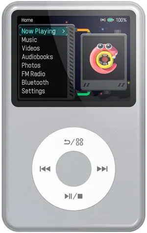 Mp3 Player with Bluetooth  Y1 Video Digital Music Player HiFi Mini Portable Kids Audiobook Mp3 2026 Nice Gift Choice Theme Upgrade Silver