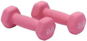 Neoprene Dumbbell Hand Weights for Workout and Exercise, 2 Pounds, Pink, Pair Neoprene Dumbbell Hand Weights for Workout and Exercise, 2 Pounds, Pink, Pair