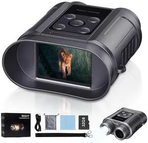FCPVHOY Night Vision Goggles,Compact Night Vision Binoculars,32GB Card Included, Photo/Video Capture,Outdoor Tools for Education, Wildlife Watching,Gifts for Boy, Gifts for Men, Gifts for Father