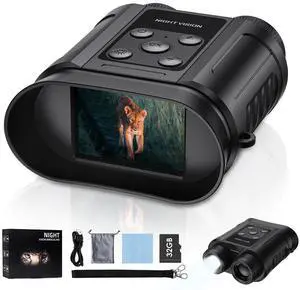 FCPVHOY Night Vision Goggles,Compact Night Vision Binoculars,32GB Card Included, Photo/Video Capture,Outdoor Tools for Education, Wildlife Watching,Gifts for Boy, Gifts for Men, Gifts for Father Black