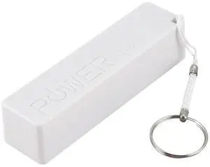 Portable External Power Bank Charger with Keychain (Without ) (White)