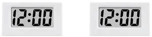 2X Mini Clock Triangle LED Screen Lectronic Digital Alarm Screen Desktop Clock For Home Office Table Bedroom Decor White